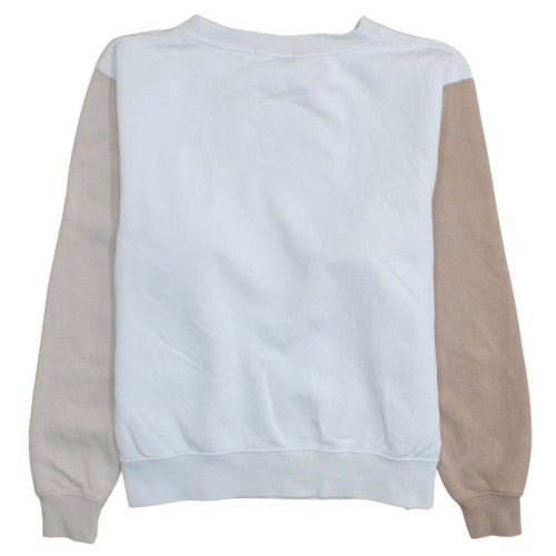 Nike Women's Beige & White Loose Fit Crew Neck Sweatshirt Size S