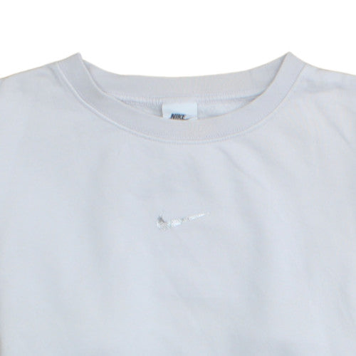 Nike Women's Beige & White Loose Fit Crew Neck Sweatshirt Size S