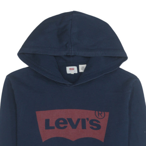 Levi's Mens Blue Pullover Hoodie M Logo Graphic Cotton