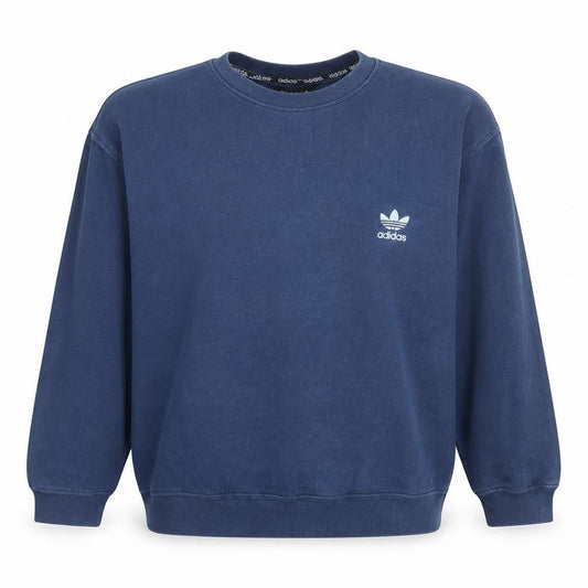 Adidas Women Navy Blue Crew Neck Pullover Sweatshirt Size L