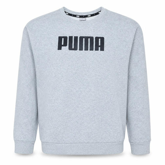 Puma Men's Grey Small Logo Pullover Sweatshirt Regular Fit