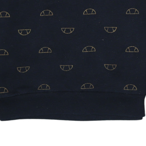 Ellesse Womens Black Gold Logo Pullover Sweatshirt UK 14