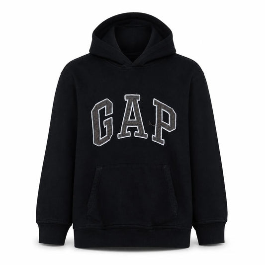 GAP Kids Girls Black XL 12 Years Pullover Hoodie with Logo Embroidery