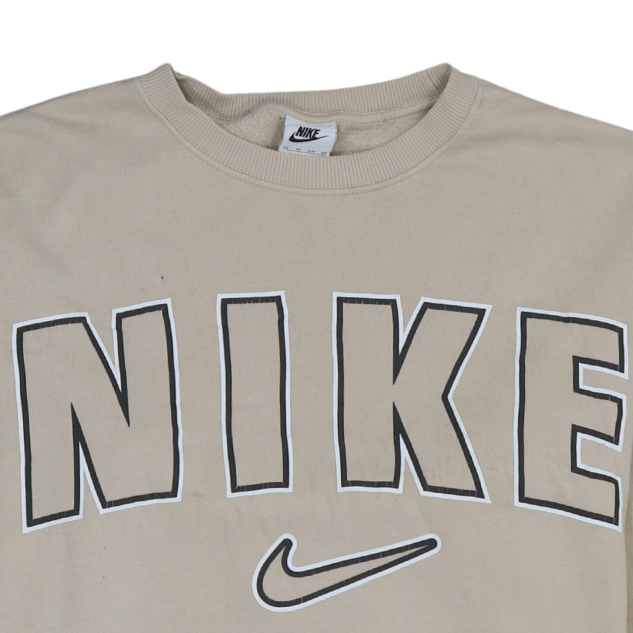 Nike Men's Beige XS Pullover Crew Neck Logo Sweatshirt