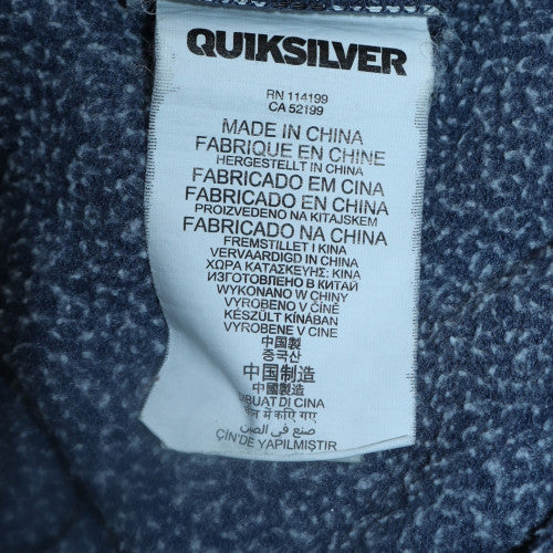 Quiksilver Mens Blue Full Zip Hoodie S Tropical Floral Graphic