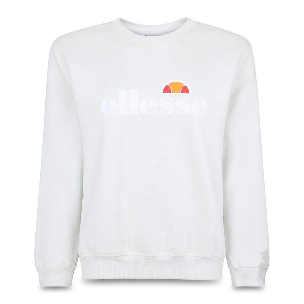 Ellesse Women White Crew Neck Pullover Sweatshirt UK 12