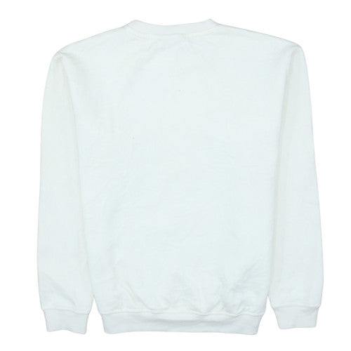 Ellesse Women White Crew Neck Pullover Sweatshirt UK 12