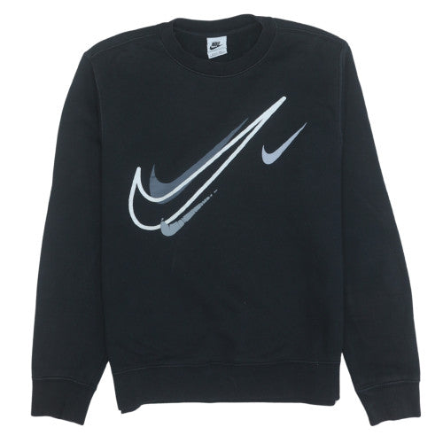 Nike Womens Black Pullover Sweatshirt S Graphic Crew Neck