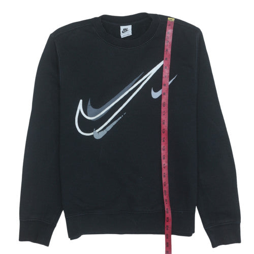 Nike Womens Black Pullover Sweatshirt S Graphic Crew Neck