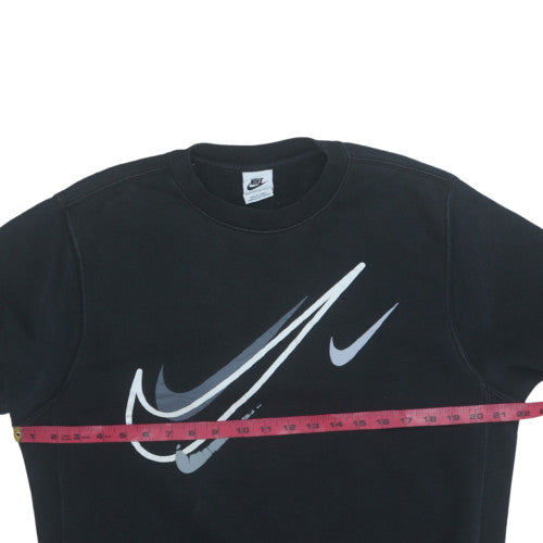 Nike Womens Black Pullover Sweatshirt S Graphic Crew Neck