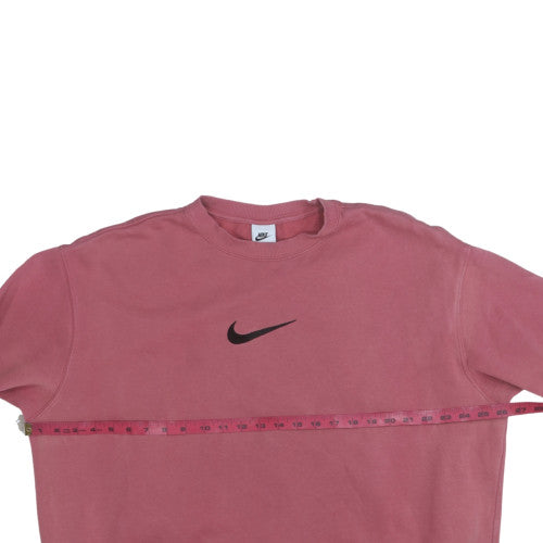 Nike Womens Pink Crew Neck Logo Pullover Sweatshirt Size M