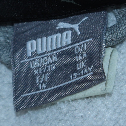 Puma Boys Grey Full Zip Hoodie Sweatshirt 13-14 Years Classic Style