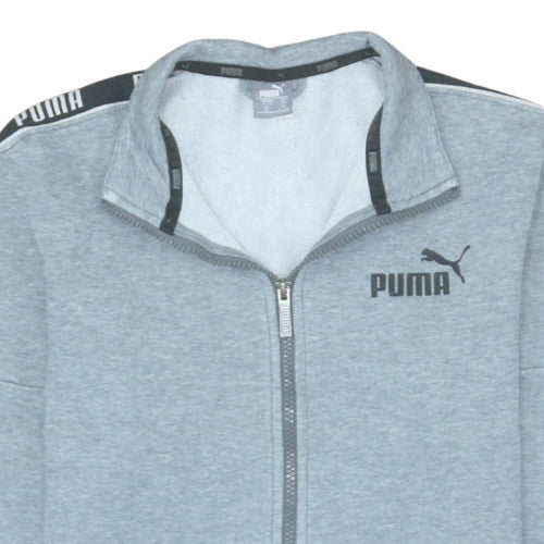 Puma Boys Grey Full Zip Hoodie Sweatshirt 13-14 Years Classic Style