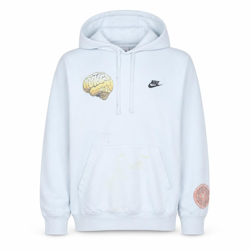 Nike Men's White Pullover Hoodie L Graphic Logo Sportswear