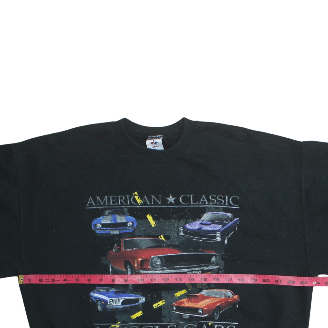 Jerzees Men's Black American Classic Muscle Cars Graphic Sweatshirt L