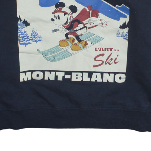 H&M Disney Women's Navy Blue Chamonix Ski Graphic Sweatshirt XL