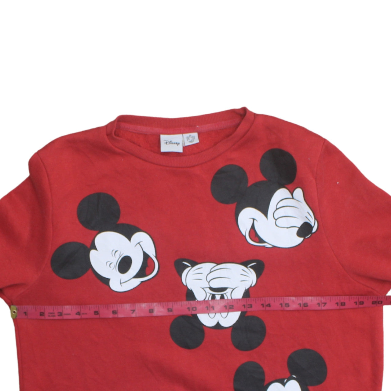 Disney Womens Red Mickey Mouse Pullover Sweatshirt Size M 10/12