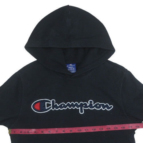 Champion Men's Black Pullover Hoodie Small Logo Fleece Sweatshirt
