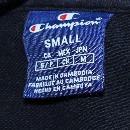Champion Men's Black Pullover Hoodie Small Logo Fleece Sweatshirt