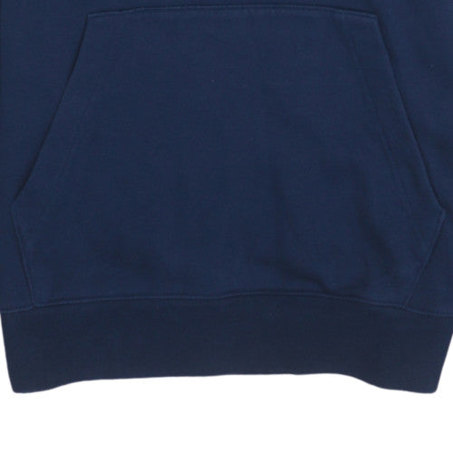 Nike Mens Blue Pullover Hoodie Small Regular Fit Logo Fleece