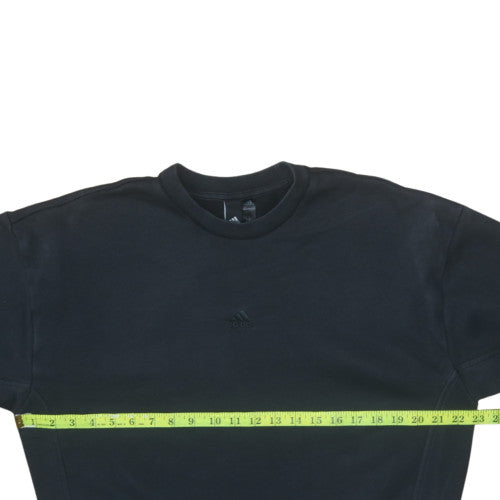 Adidas Womens Black Crew Neck Pullover Sweatshirt Size M