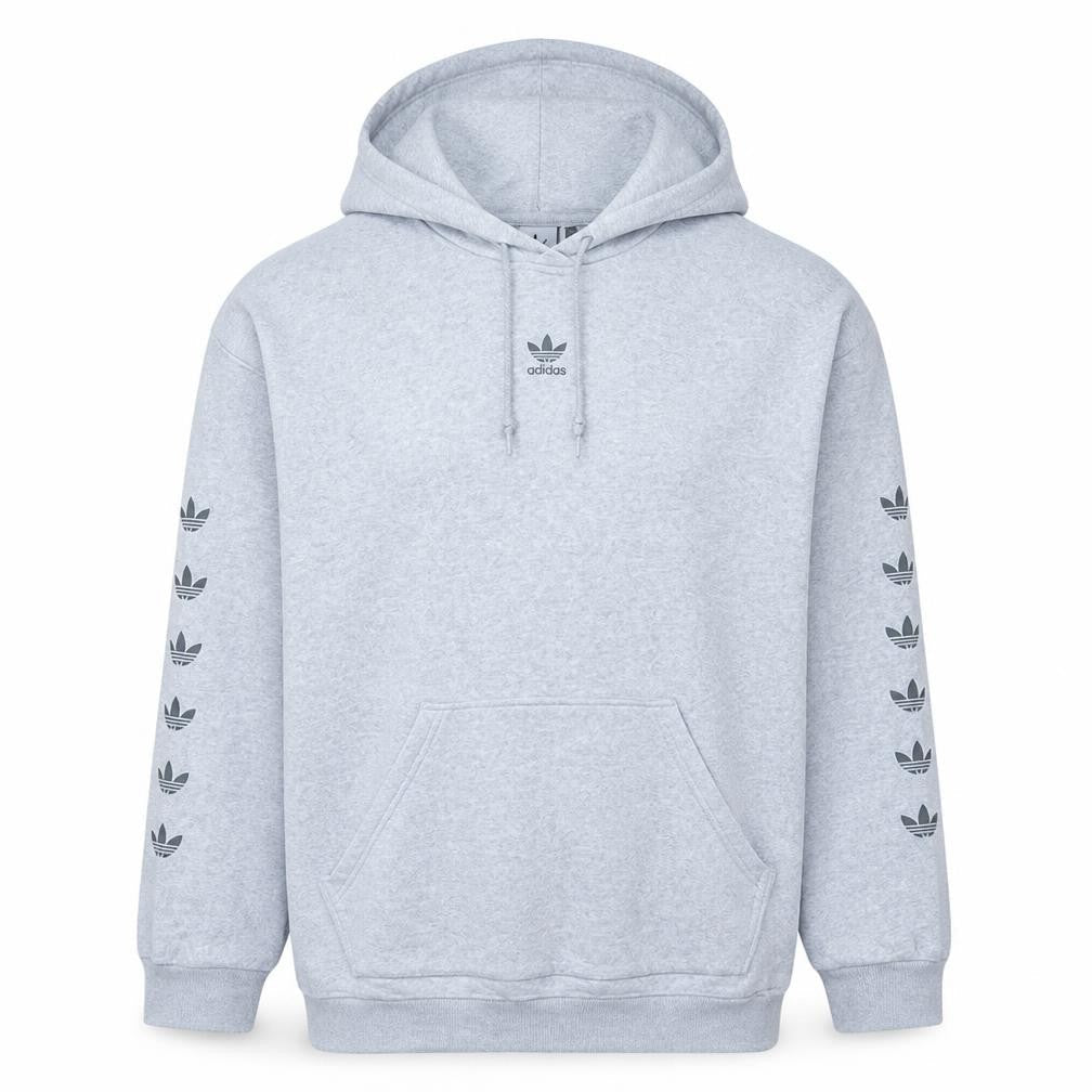 Adidas Womens Grey Size 12 Pullover Hoodie with Logo Accents