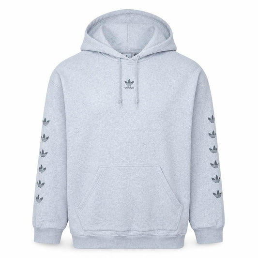 Adidas Womens Grey Size 12 Pullover Hoodie with Logo Accents