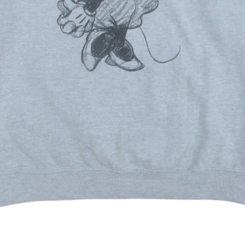 Disney Women Grey Minnie Mouse Pullover Sweatshirt Size 16/18
