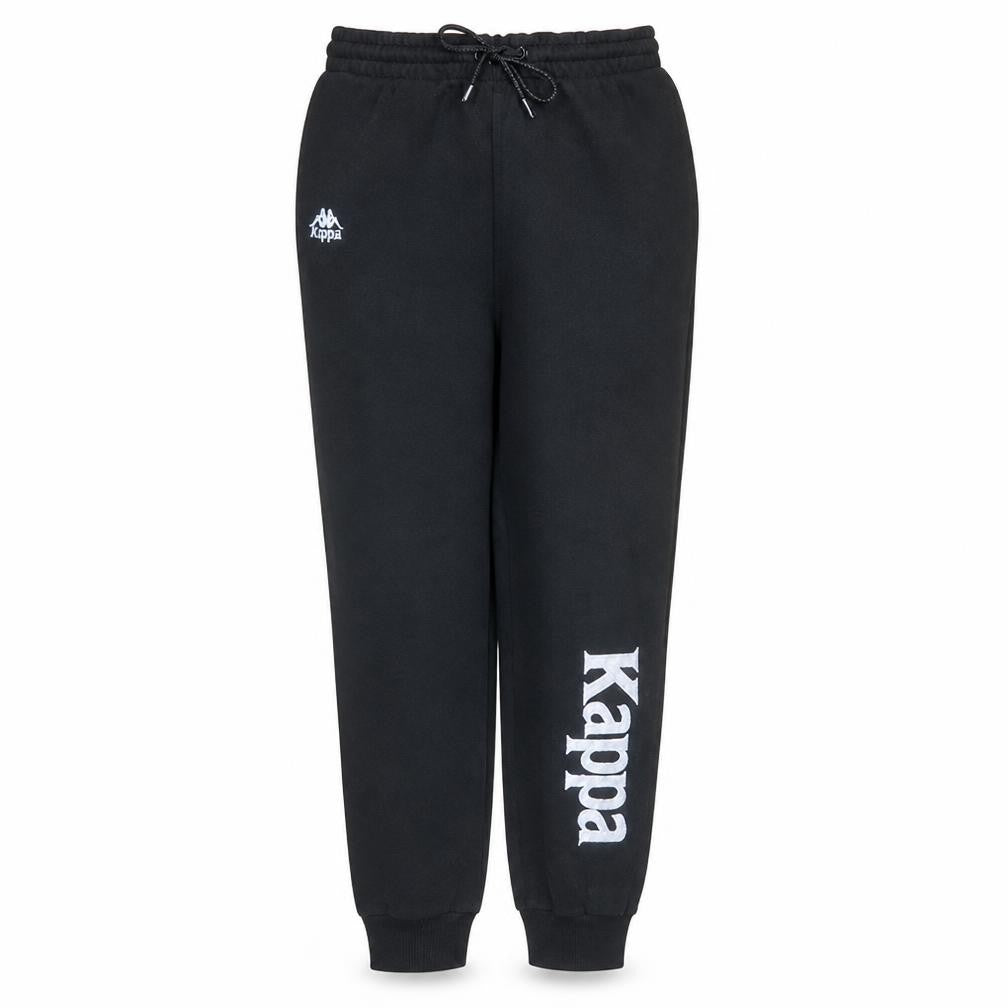 Kappa Women’s Black Jogger Sweatpants L Logo Fleece Activewear