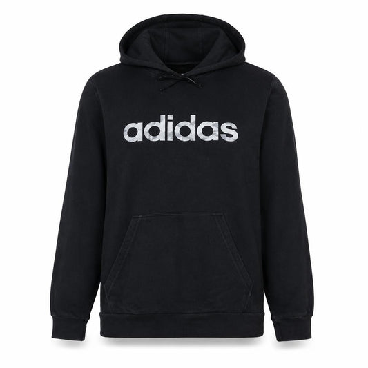 Adidas Men's Black XL Pullover Hoodie with Logo Print