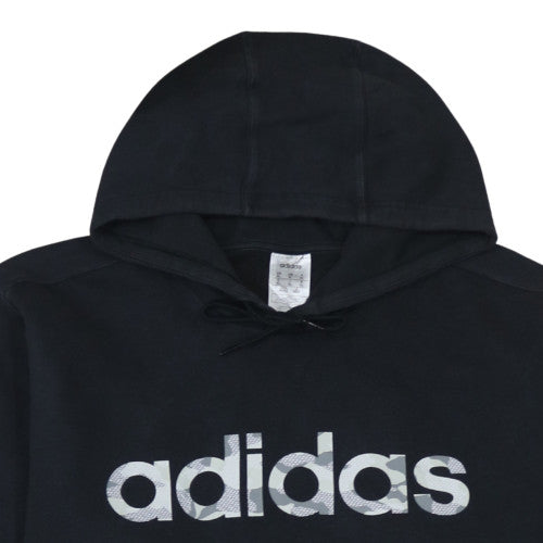 Adidas Men's Black XL Pullover Hoodie with Logo Print