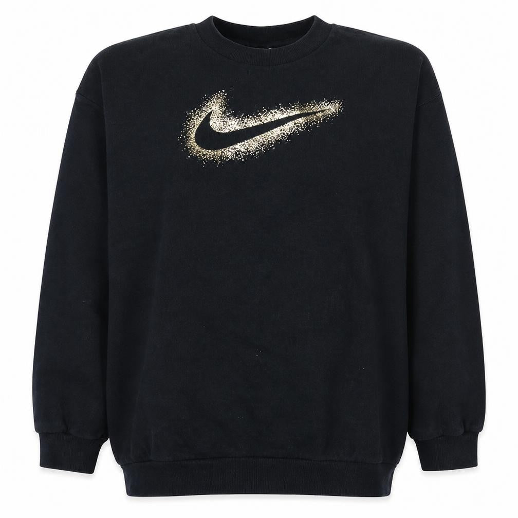 Nike Girls Black Gold Logo XL Sweatshirt Crew Neck Pullover