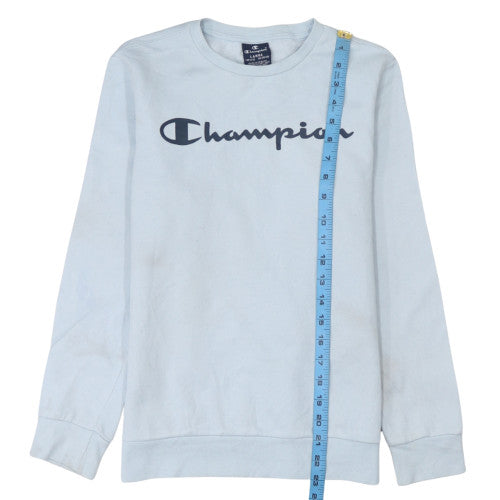 Champion Boys Light Blue Crew Neck Logo Sweatshirt Size 11-12 Years