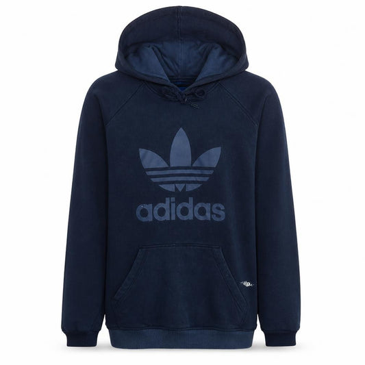 Adidas Men's Navy Blue Pullover Hoodie Size L Trefoil Logo Sweatshirt