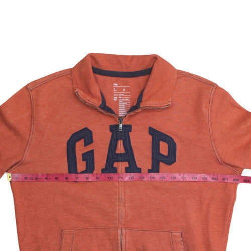 GAP Men's Orange Full Zip Logo Basic Jacket Size M Cotton Blend