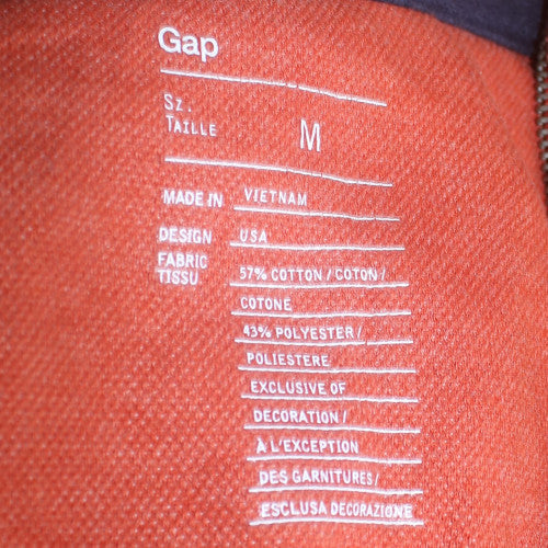 GAP Men's Orange Full Zip Logo Basic Jacket Size M Cotton Blend