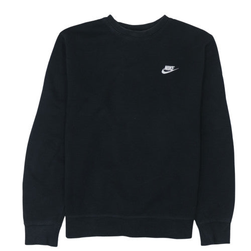 Nike Womens Black Crew Neck Pullover Sweatshirt M Cotton Blend