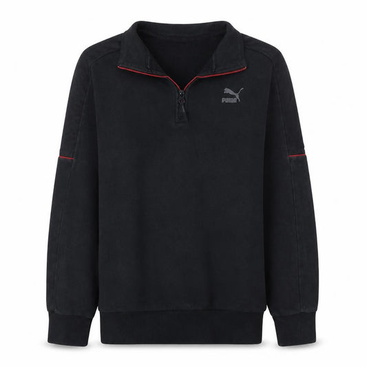 Puma Men's Black Small 1/4 Zip Pullover Sweatshirt