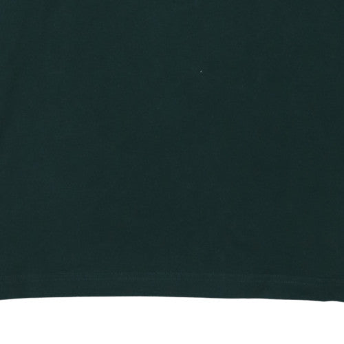 H&M Men's Green XL Collared Henley Rugby Style Sweatshirt