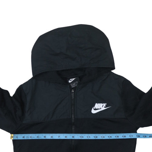 Nike Boys Black Full Zip Hoodie XL 158-170cm Hooded Sweatshirt