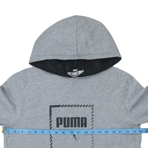 Puma Boys Grey Pullover Hoodie Size 15-16 Years Classic Logo Style