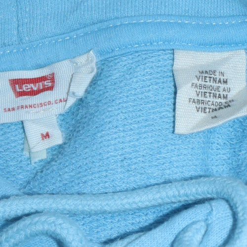 Levi's Mens Blue Pullover Hoodie M Graphic Logo Cotton Blend