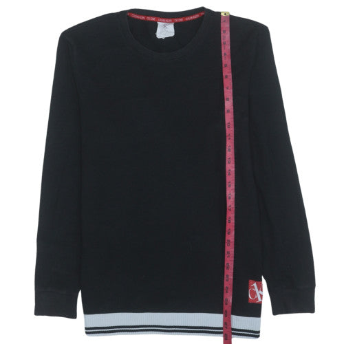 Calvin Klein Men's Black Regular Fit Crew Neck Sweatshirt M