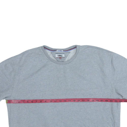 Tommy Jeans Men Grey XXL Relaxed Fit Crew Neck Sweatshirt