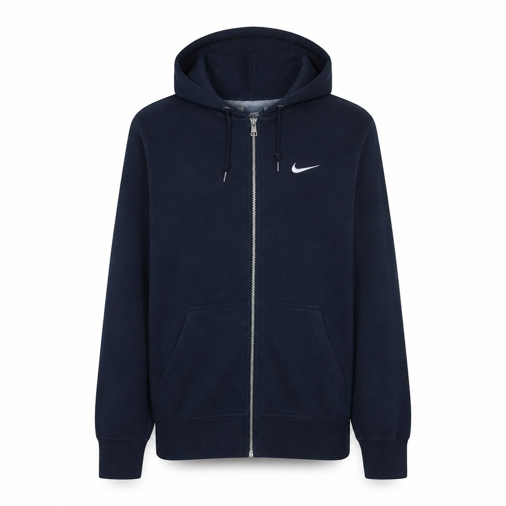 Nike Men's Navy Full Zip Hoodie M Classic Fleece Sweatshirt