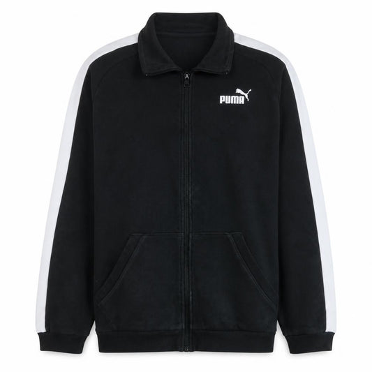 Puma Mens Black Full Zip Sports Sweatshirt L Fleece Jacket