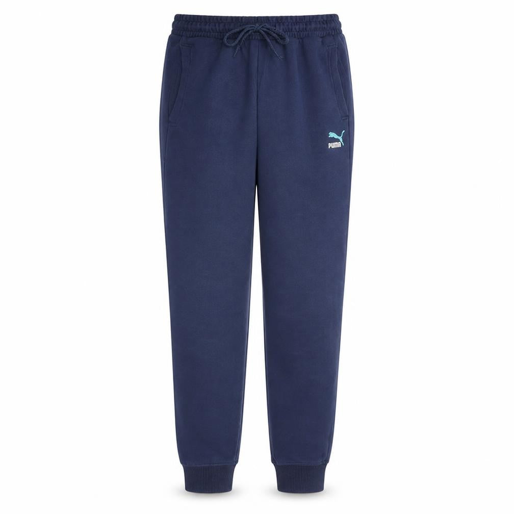 Puma Men's Blue Jogger Sweatpants M Regular Fit Cotton Blend