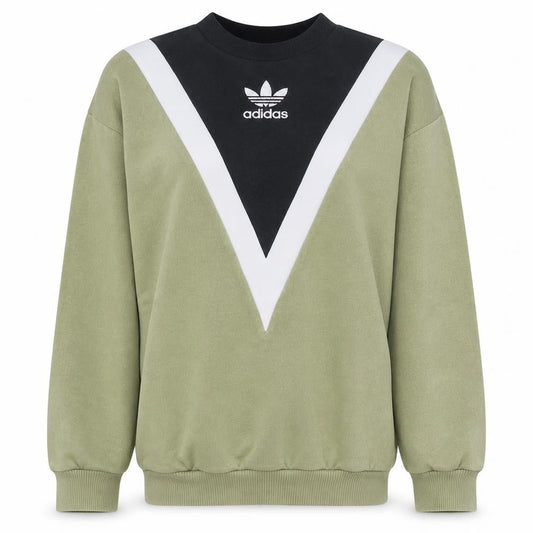 Adidas Womens Green Black Sweatshirt Size S Crew Neck Pullover