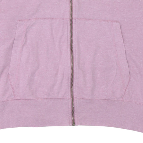 Nike Womens Pink Full Zip Hoodie Cotton Blend Size M
