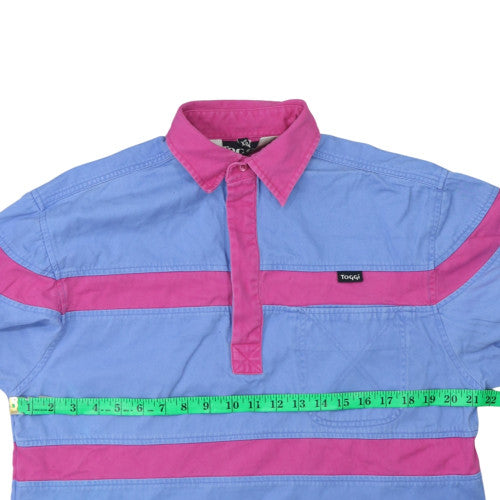 Toggi Mens Blue Pink Collared Pullover Sweatshirt XS Cotton Casual